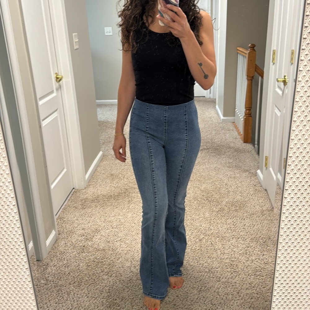 We The Free Dark Blue Flare Jeans